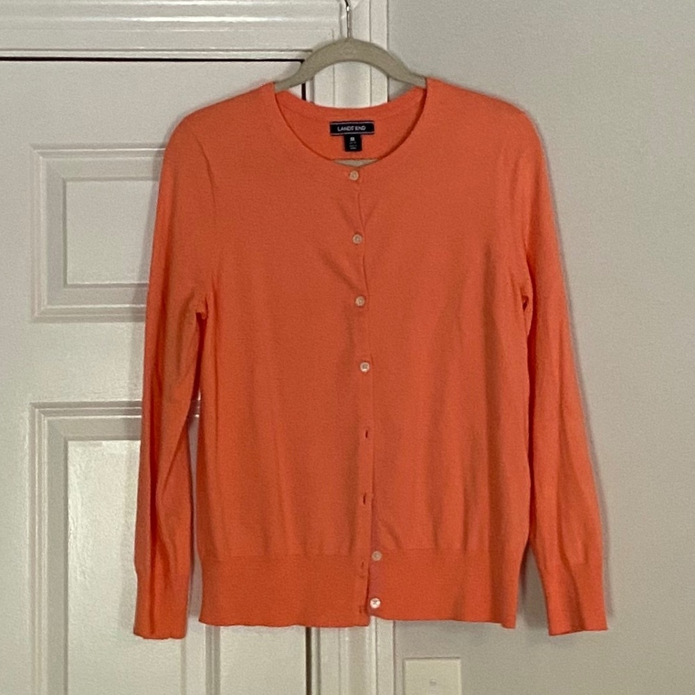 Land's End Women's Coral Cardigan, Size M